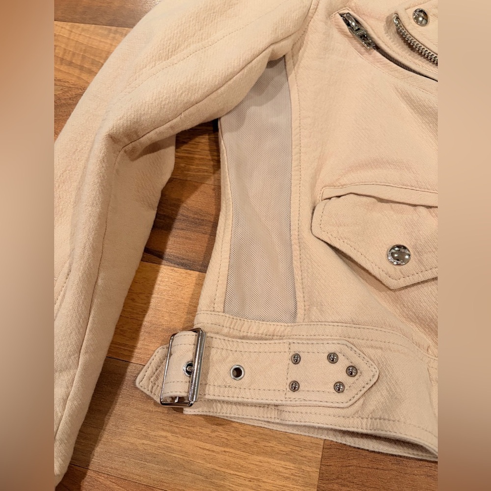Blank NYC Women's Cream Leather Jacket - Picture 7 of 8